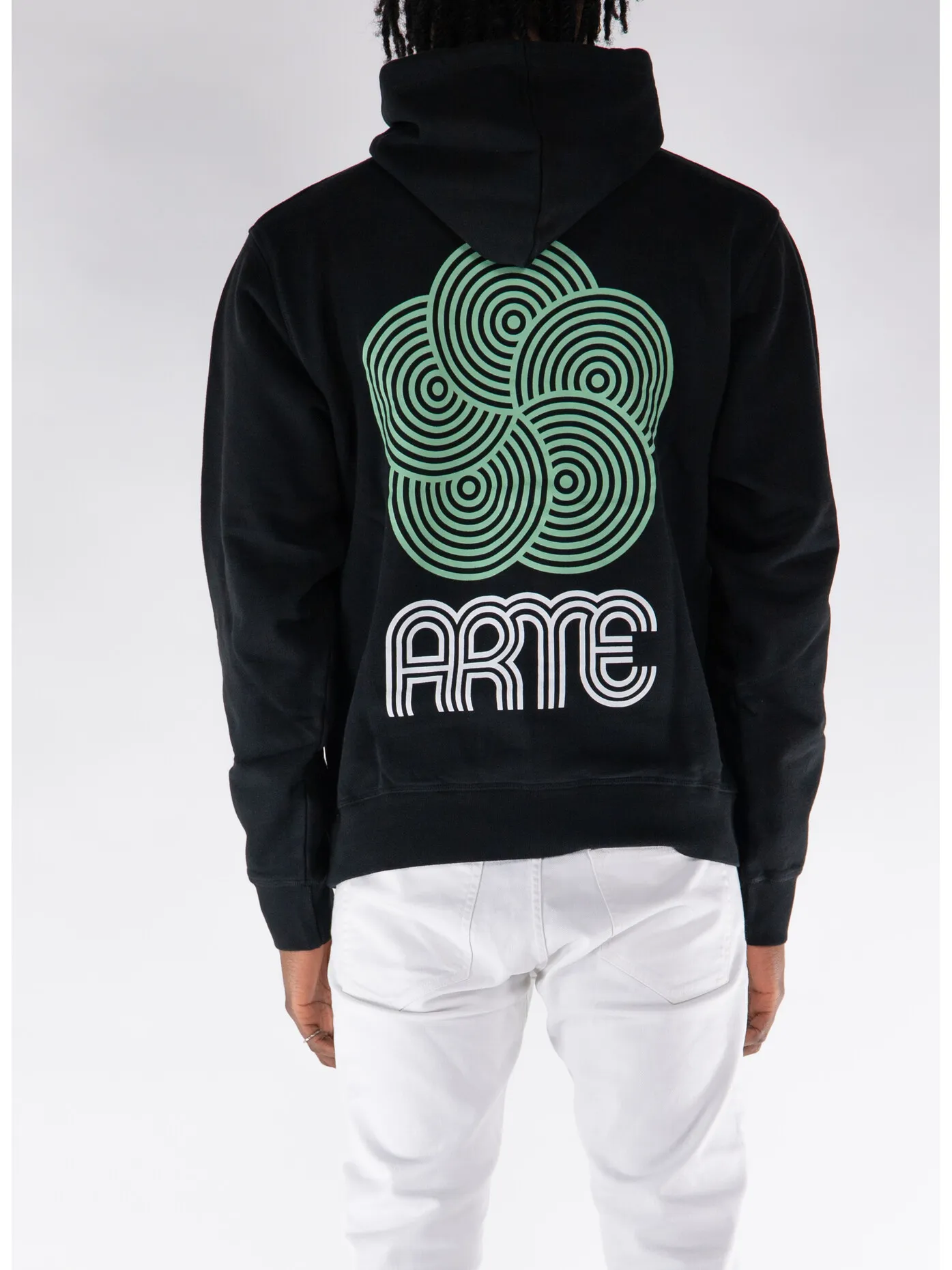     -ARTE    -FELPA HOODIE CIRCLE FLOWER BACK PRINT-