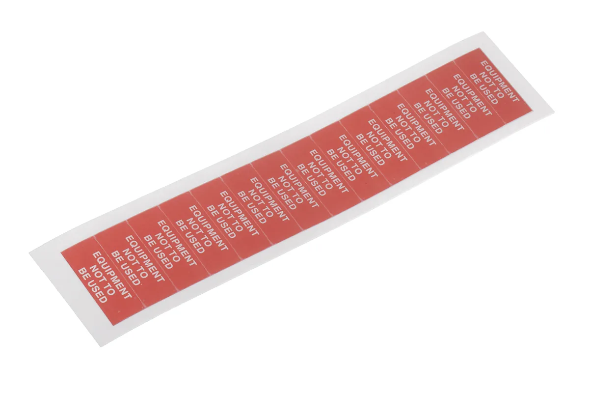 140 Etichetta adesiva prestampata RS PRO 38mm x 15mm Equipment Not To Be Used