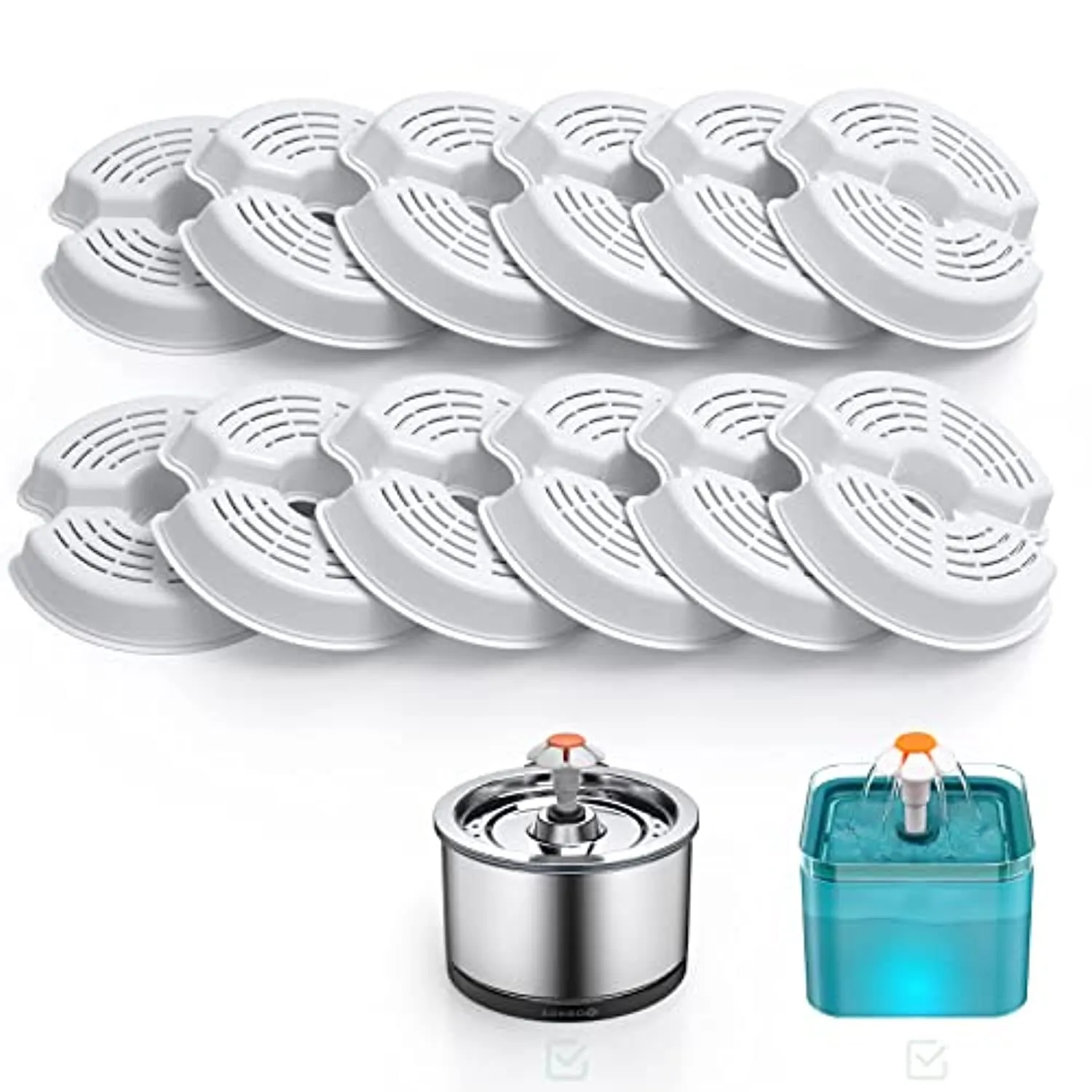 AONBOY 4 Pezzi Filtri Per 2,5L Fontana Per Gatti Fiore Fontanella Acqua, Adatto Per Fontana Gatto/Cane in Acciaio Inox, Tripla F