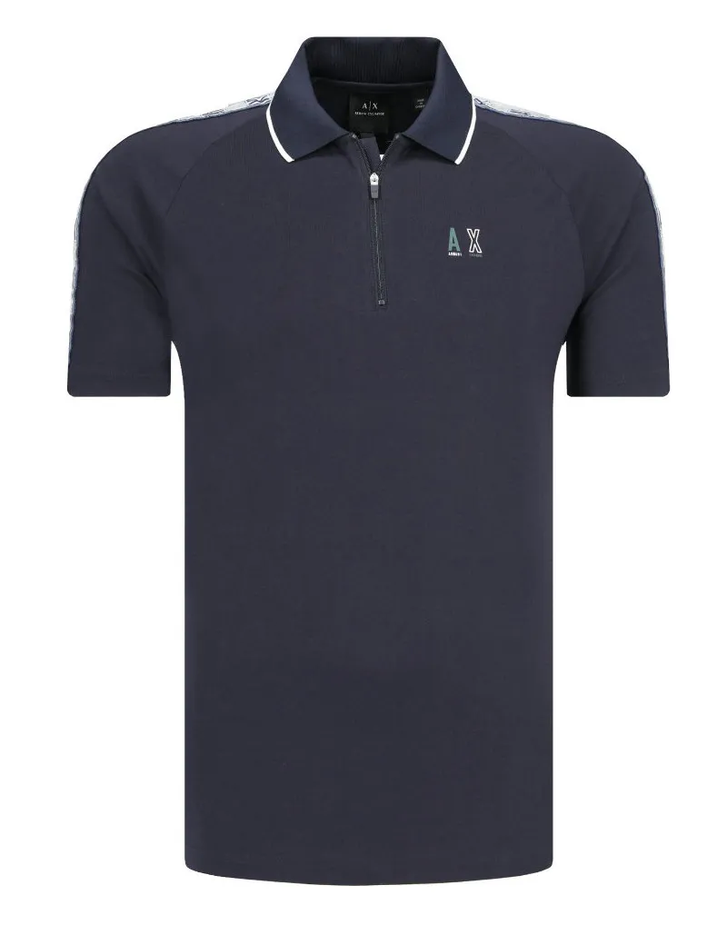 ARMANI EXCHANGE polo uomo blu navy con zip3GZFAB