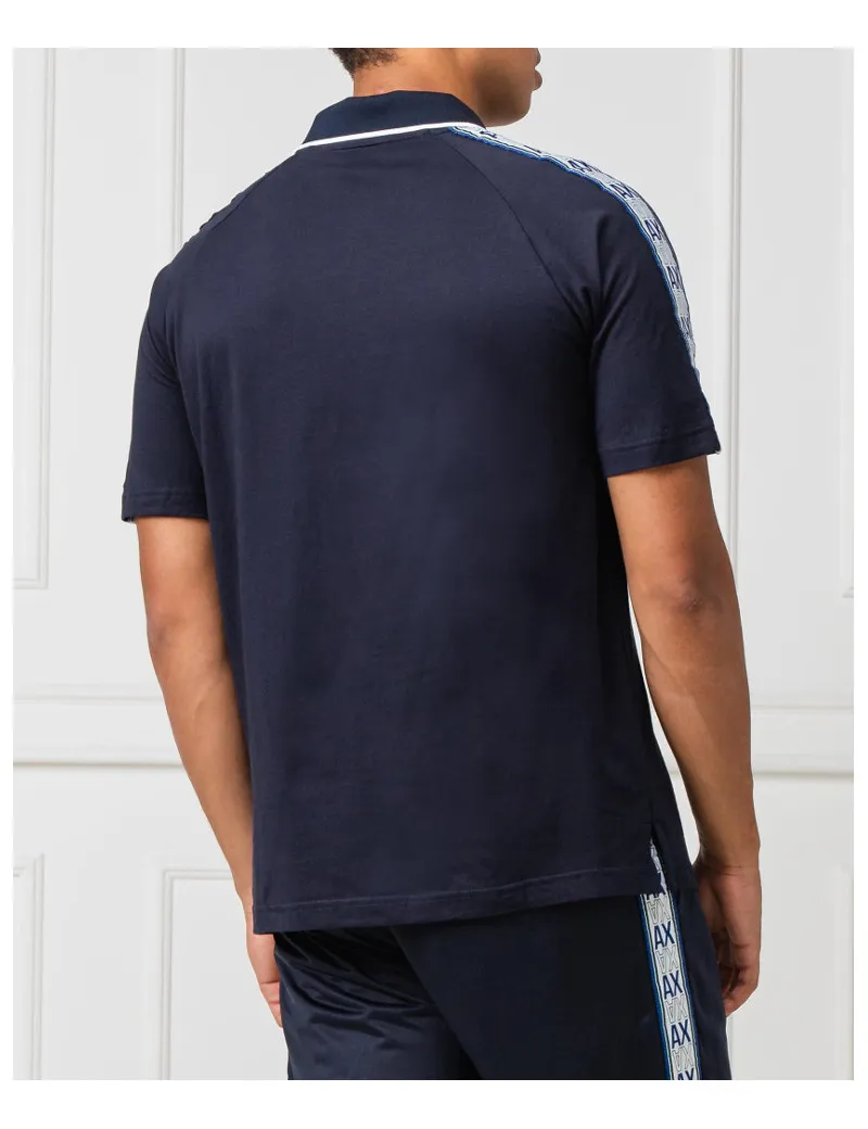 ARMANI EXCHANGE polo uomo blu navy con zip3GZFAB