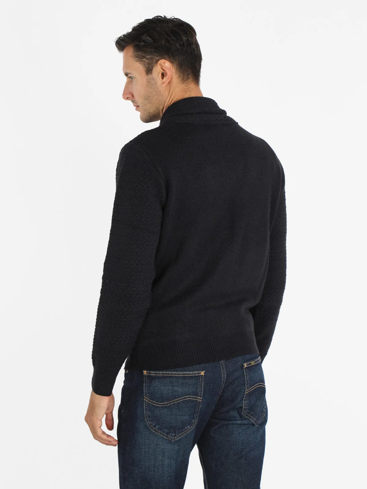 Baci & Abbracci Cardigan homme en maille torsadée