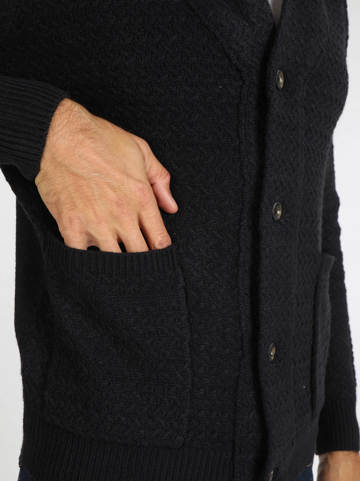 Baci & Abbracci Cardigan homme en maille torsadée
