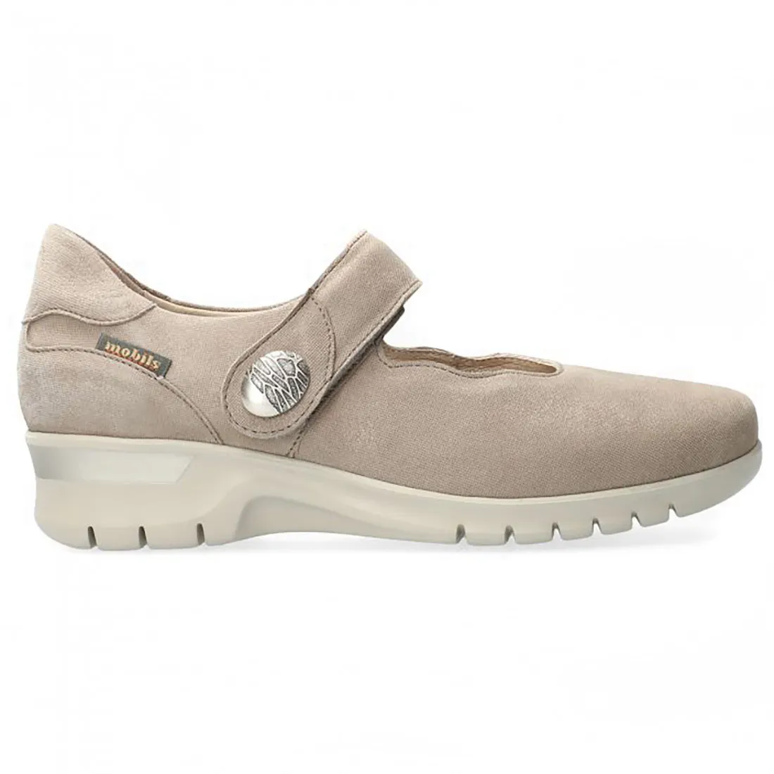 Ballerina Mephisto Maryana tortora in pelle con cinturino