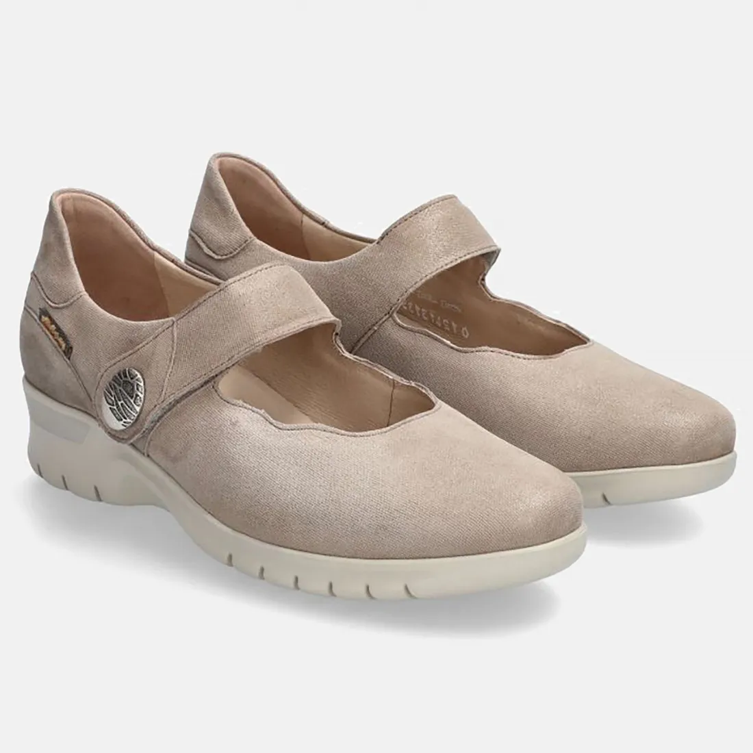 Ballerina Mephisto Maryana tortora in pelle con cinturino
