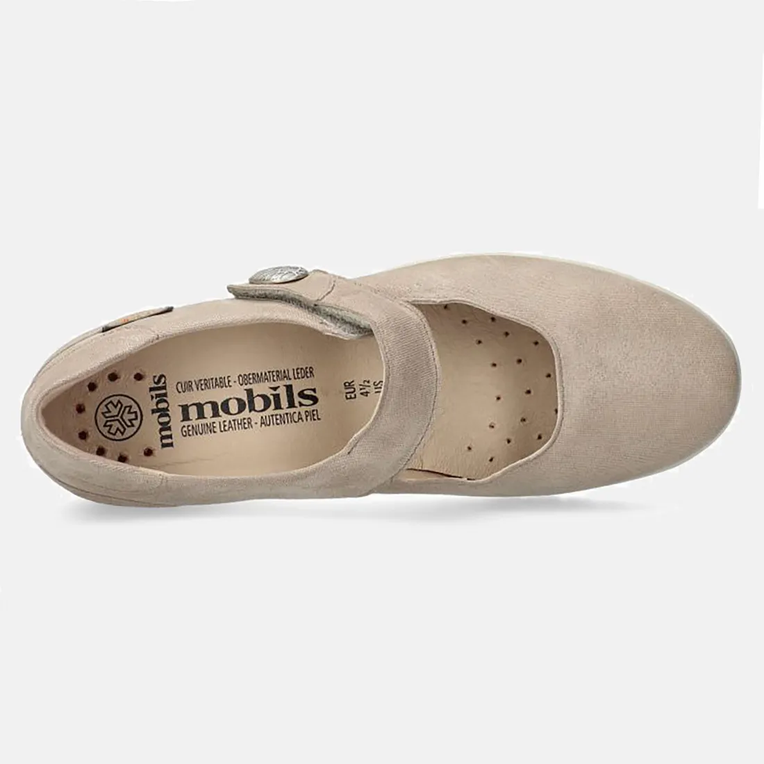 Ballerina Mephisto Maryana tortora in pelle con cinturino