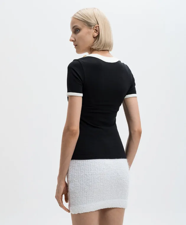Balmain Top nero con rivetti logati DF1EF102JH30
