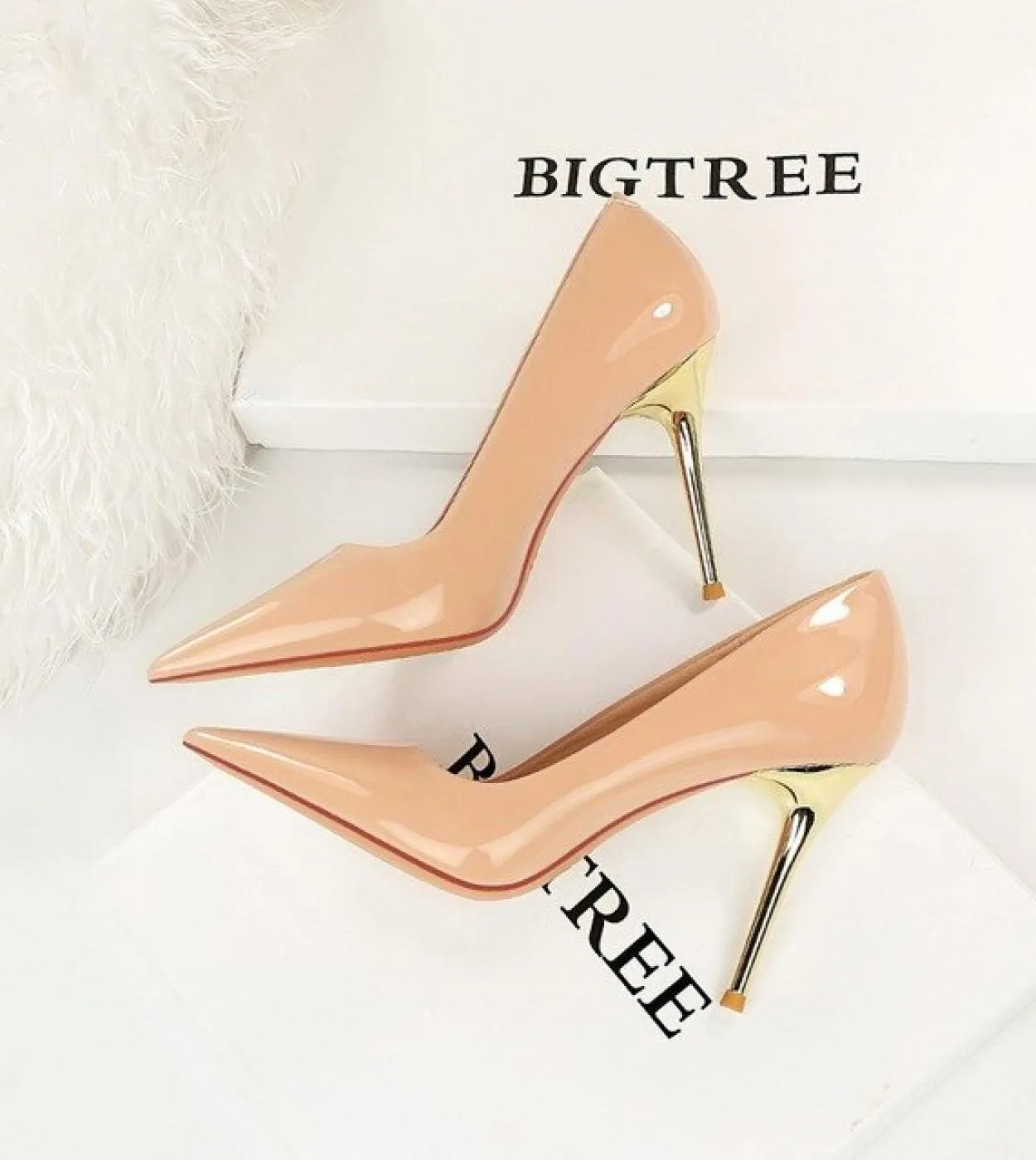 Bigtree New Shoes Women Pumps Scarpe con tacco alto Pumps Scarpe da donna Fashion Sandali con punta a punta Scarpe con tacco da