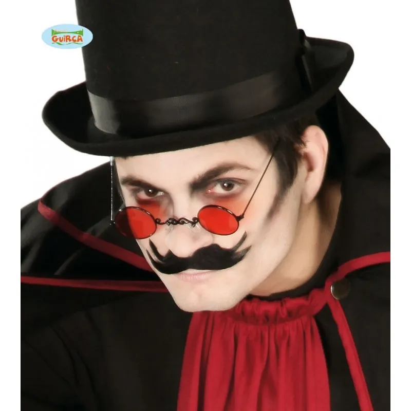 BLISTER OCCHIALI TONDI SCURI DA VAMPIRO PER FESTE DI CARNEVALE HALLOWEEN E PARTY VARI COD.19523 GUIRCA 8435118270298