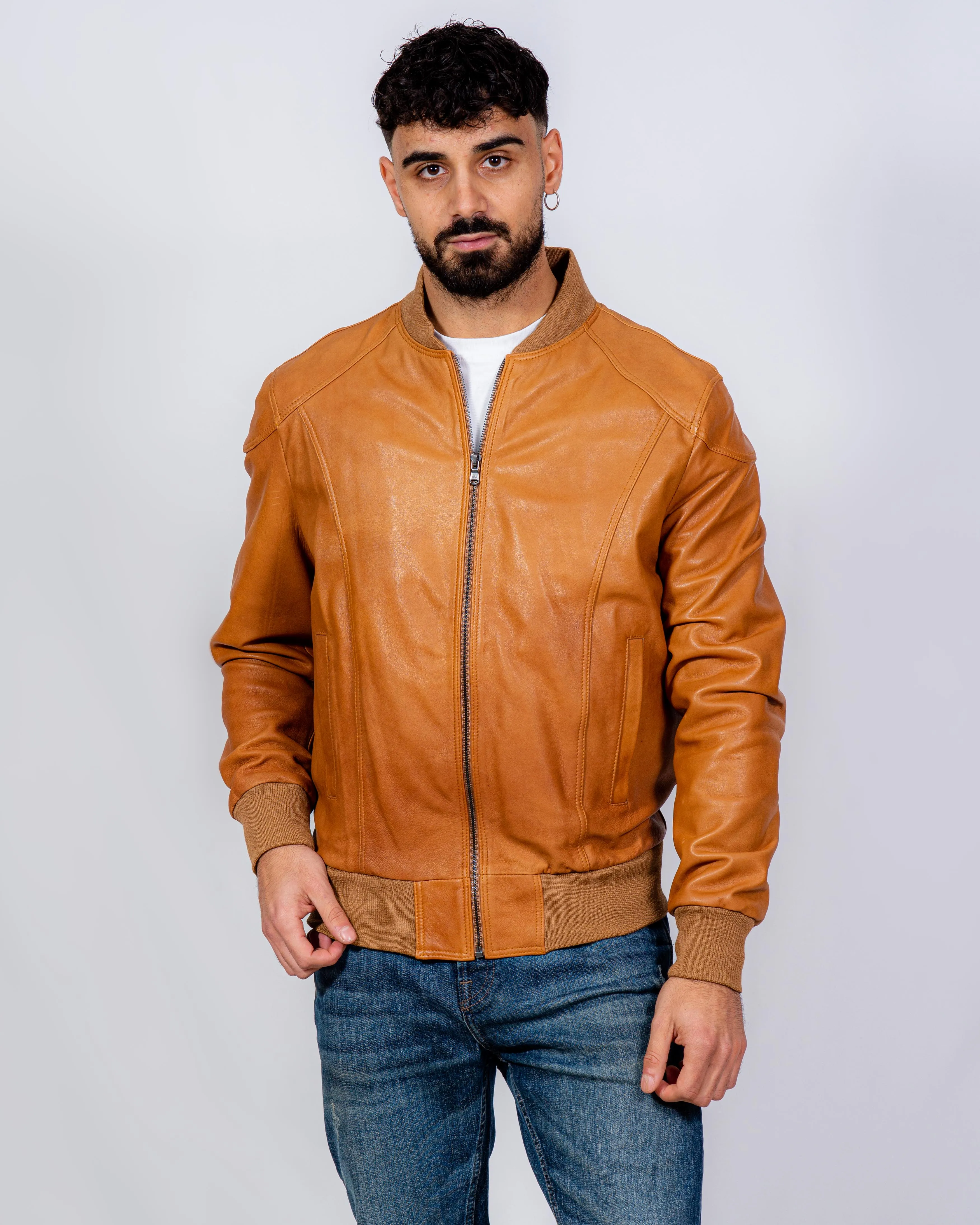 BOMBER IN PELLE UOMO CUOIO MOD. 5320