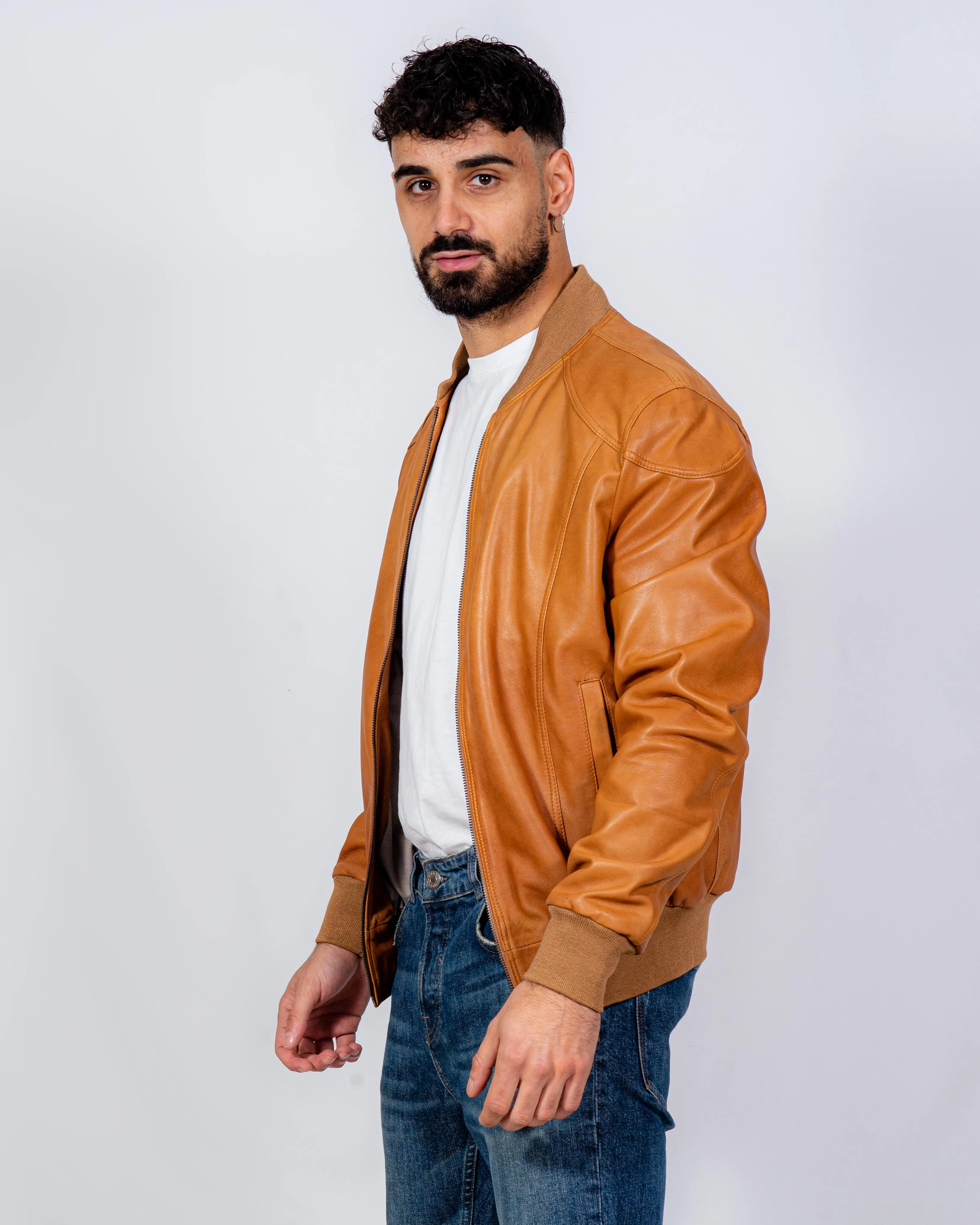 BOMBER IN PELLE UOMO CUOIO MOD. 5320