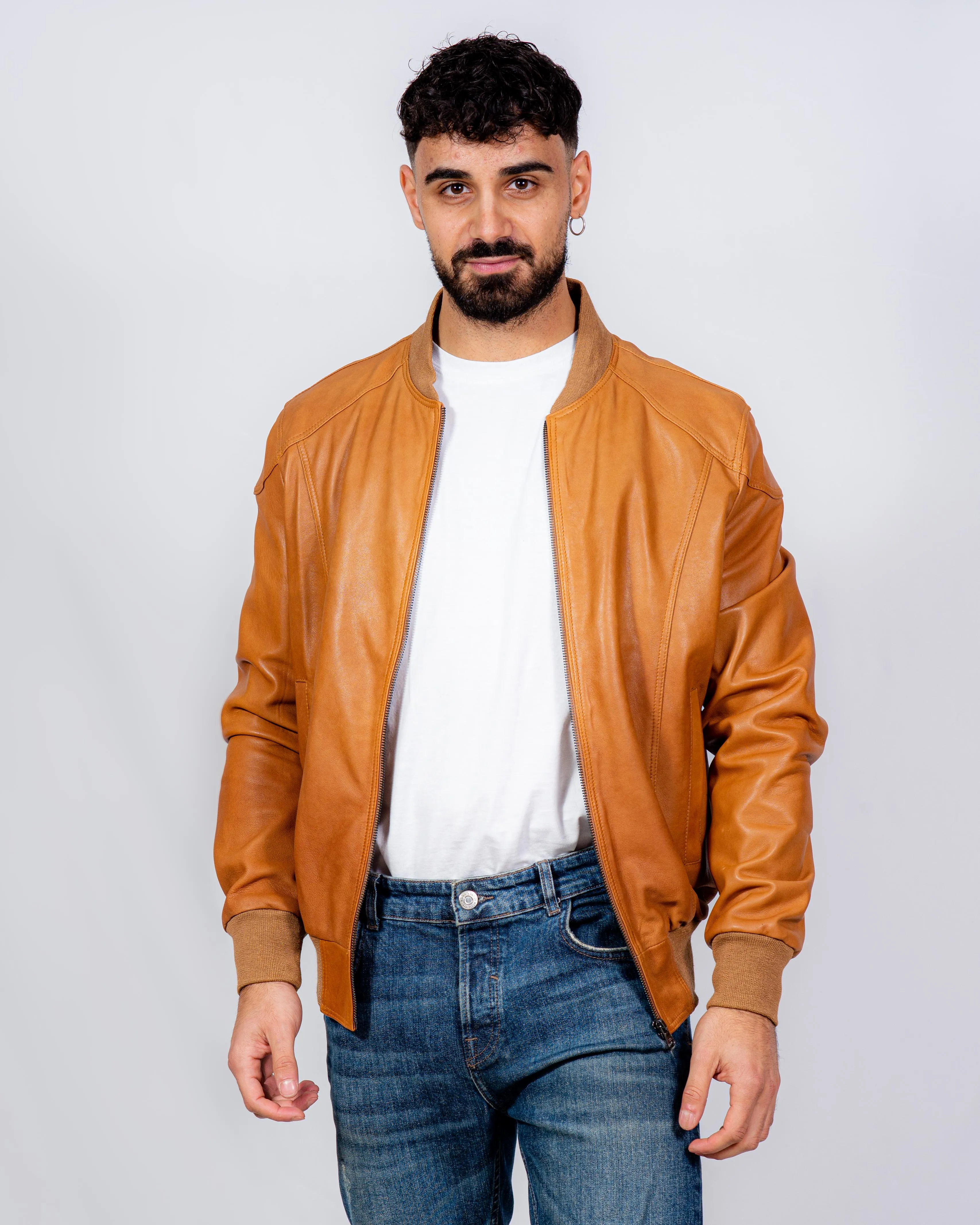 BOMBER IN PELLE UOMO CUOIO MOD. 5320