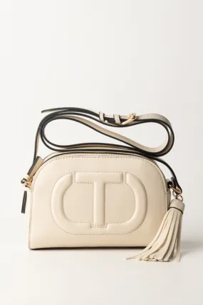 Borsa a tracolla piccola con Oval T e nappa PARCHMENT