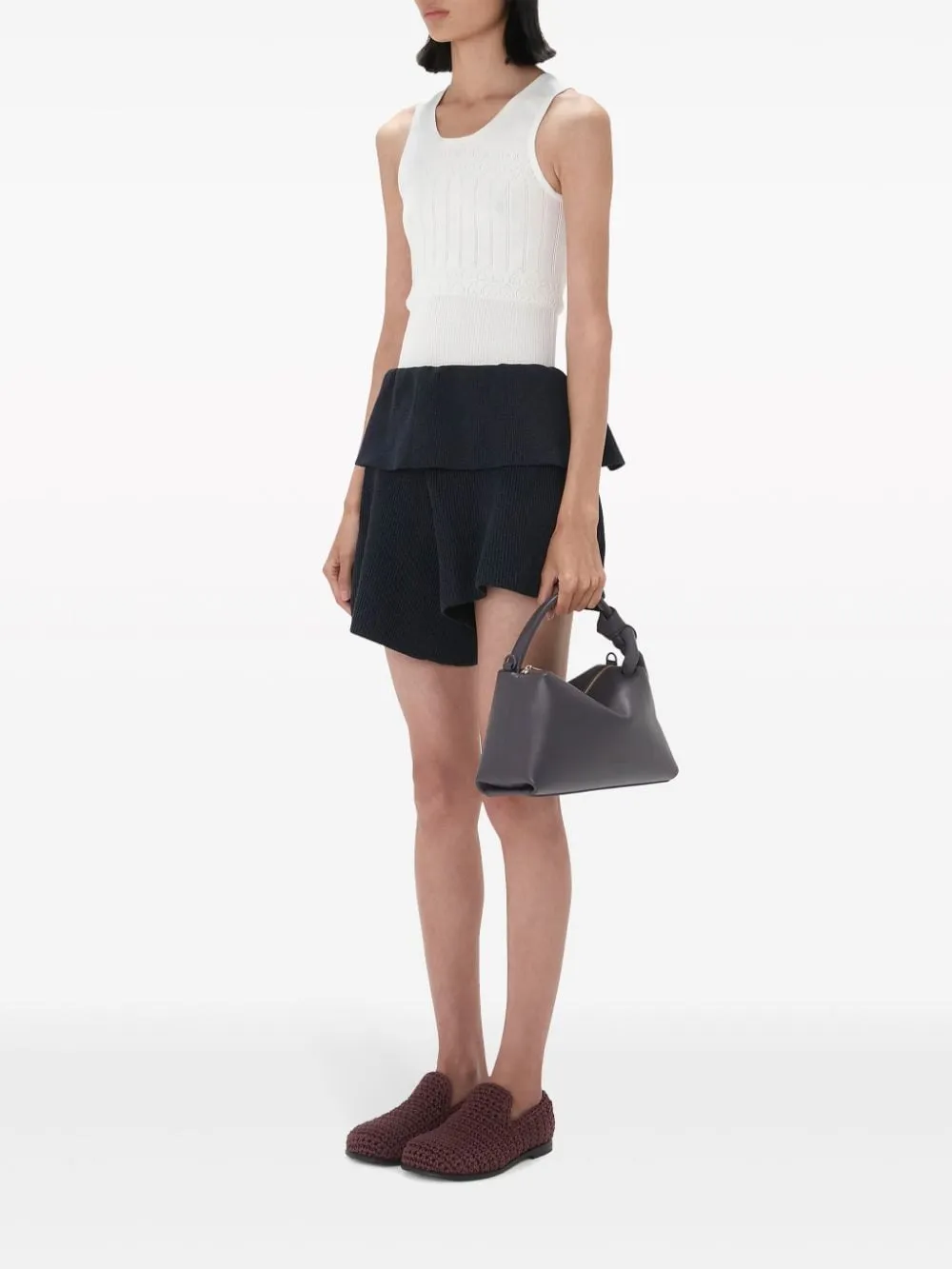 Borsa tote corner in grigio - donna