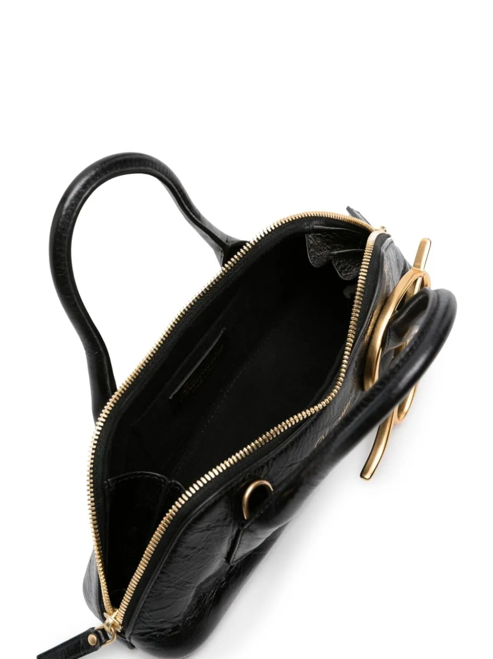 Borsa tote mini baguette con logo Blumarine in nero - donna