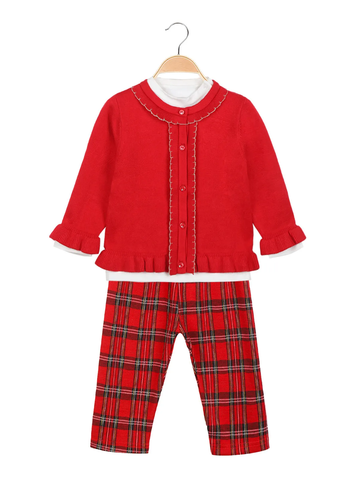 Bouny Baby Ensemble 3 pièces bébé fille avec cardigan