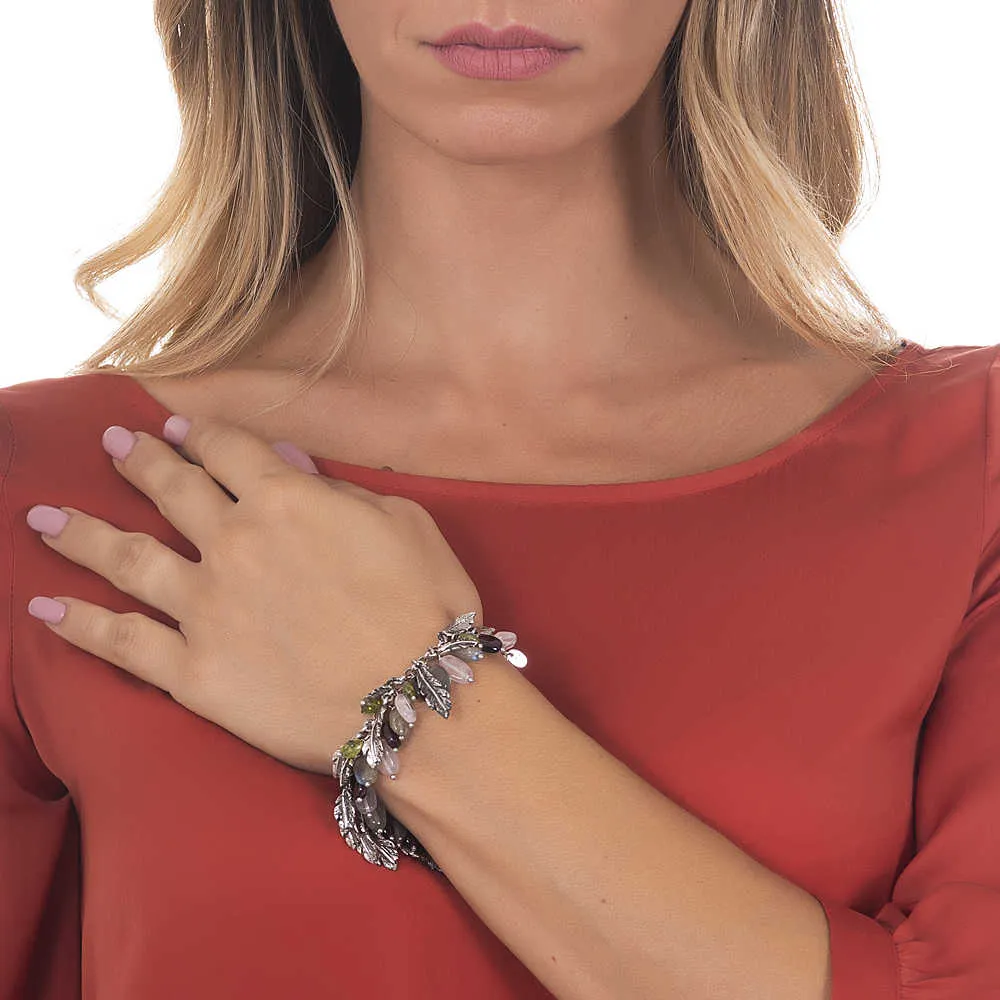 bracciale Con Charms donna Argento 925 gioiello Bottega Boccadamo Verde Carezza
