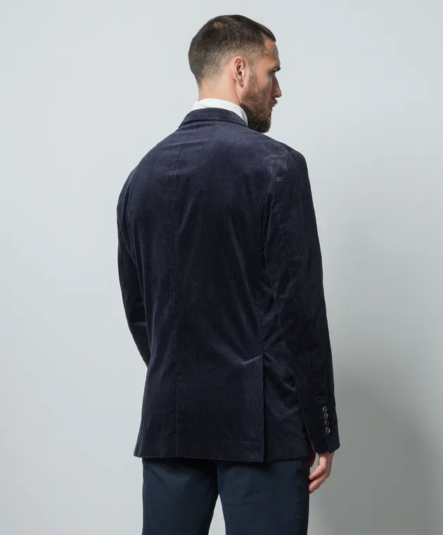 Brunello Cucinelli Blazer in velluto a coste blu ML4637BFD