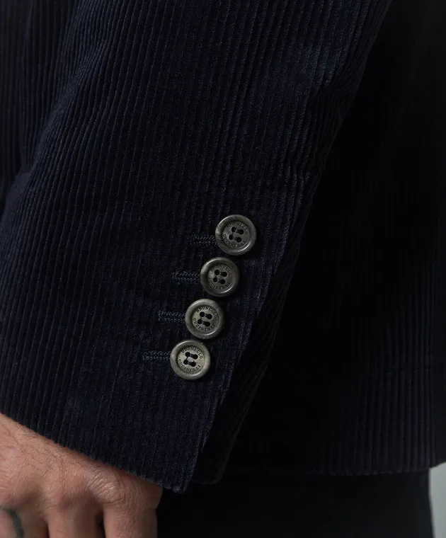 Brunello Cucinelli Blazer in velluto a coste blu ML4637BFD