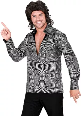 Camicia da uomo discoteca anni '70 olografica
