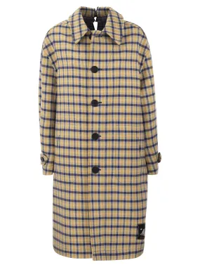 Cappotto reversibile in lana con motivo check