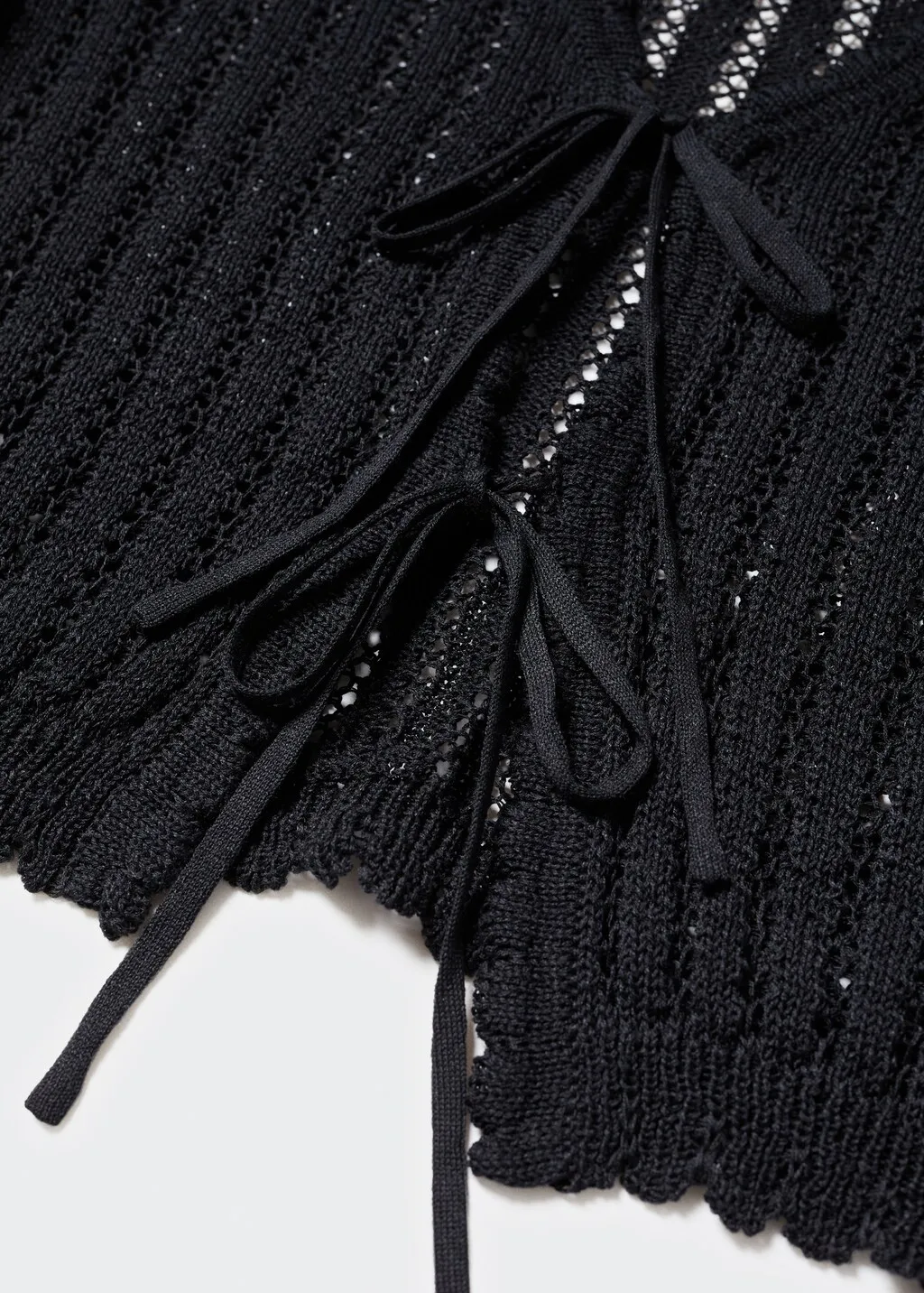 Cardigan crop maglia traforata