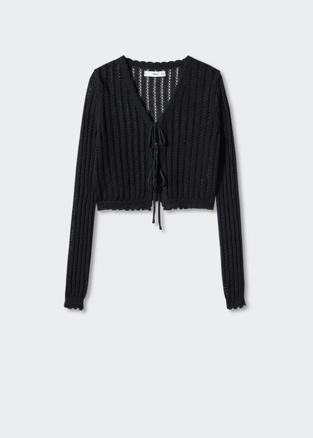 Cardigan crop maglia traforata
