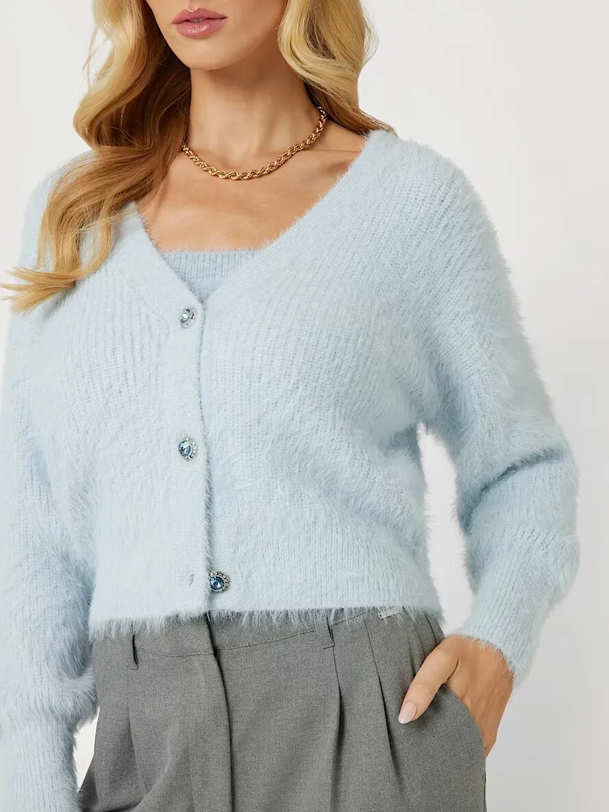 Cardigan filato fuzzy w4br2773bh0 guess jeans ai 24.25.