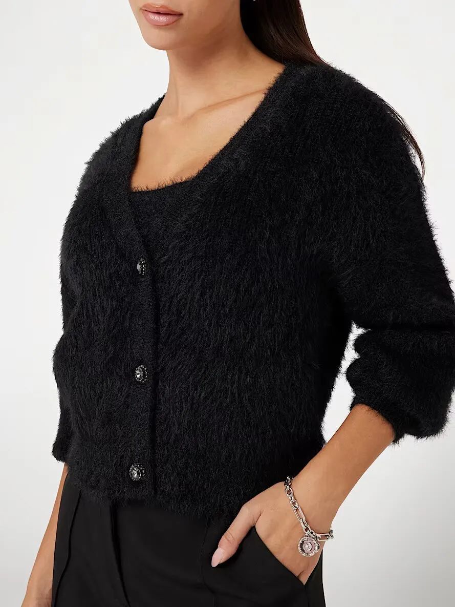 Cardigan filato fuzzy w4br2773bh0 guess jeans ai 24.25.