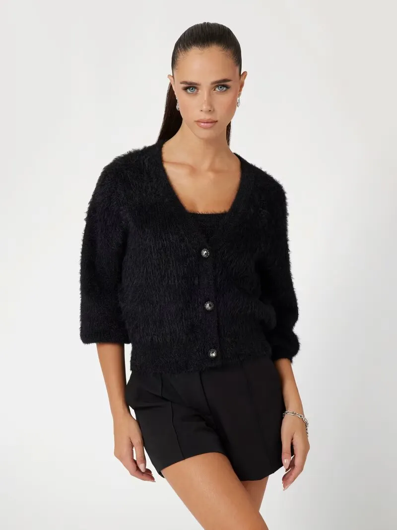 Cardigan filato fuzzy w4br2773bh0 guess jeans ai 24.25.