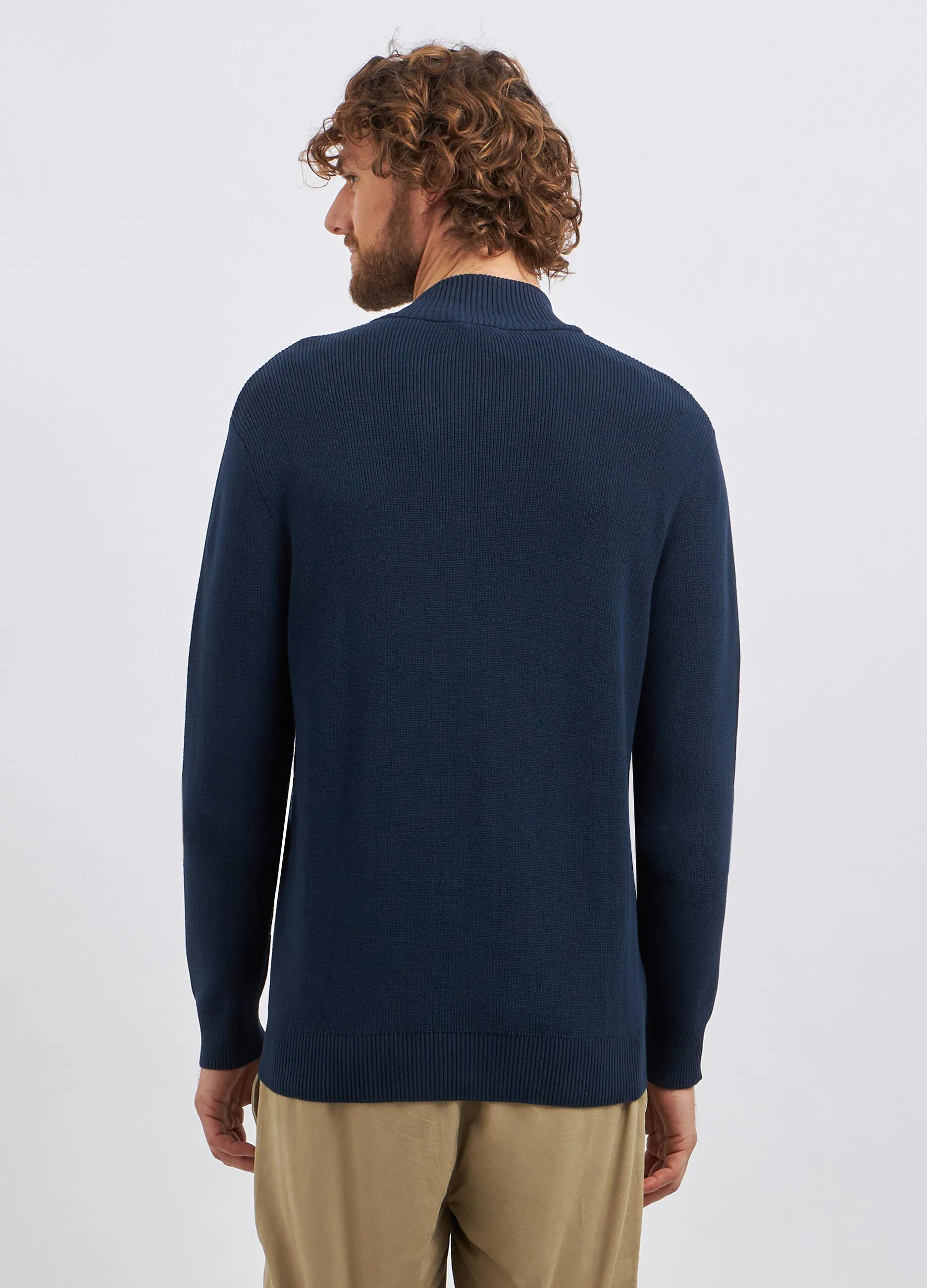 Cardigan full zip in puro cotone uomo
