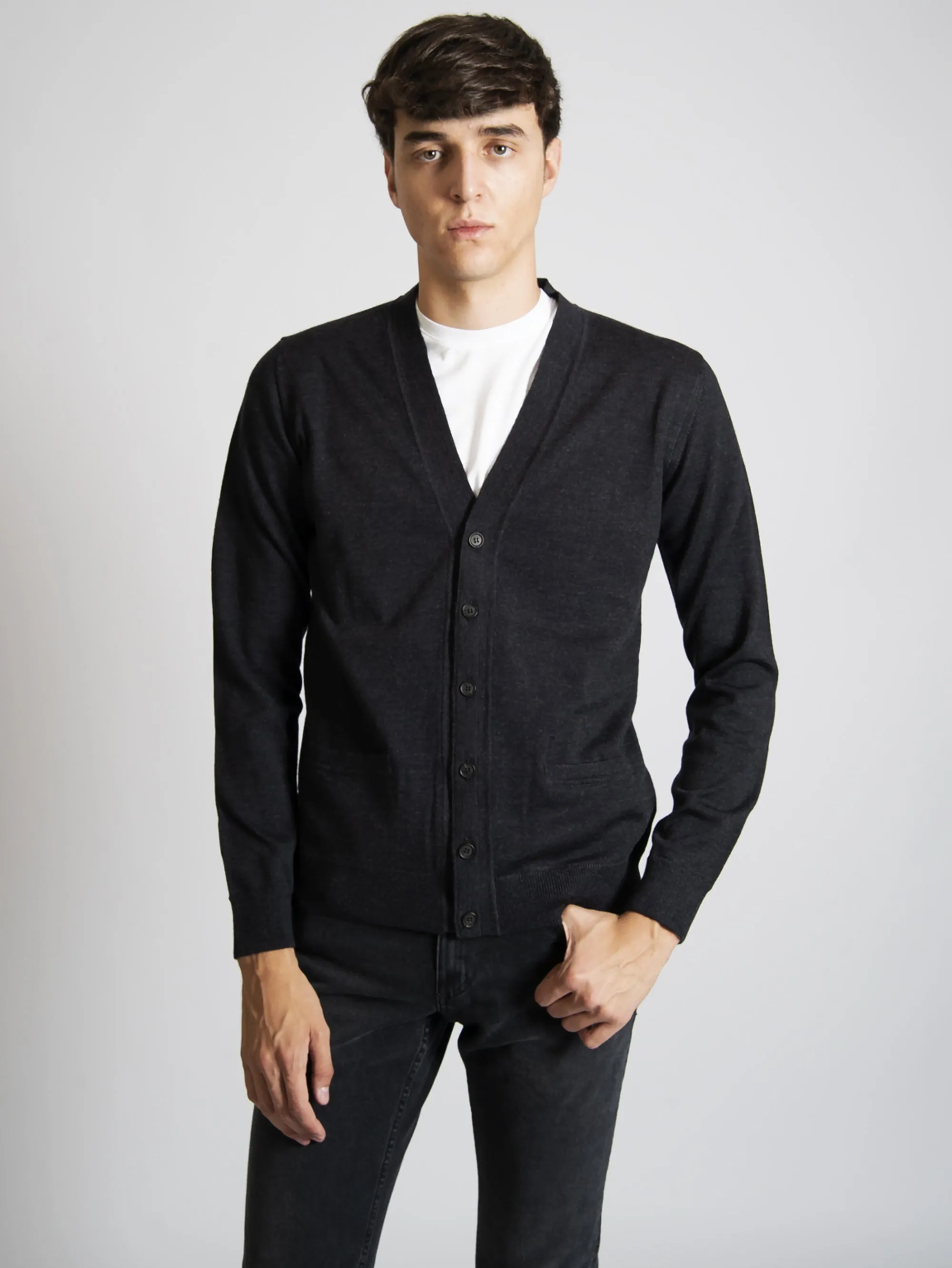 Cardigan Slim Fit Antracite