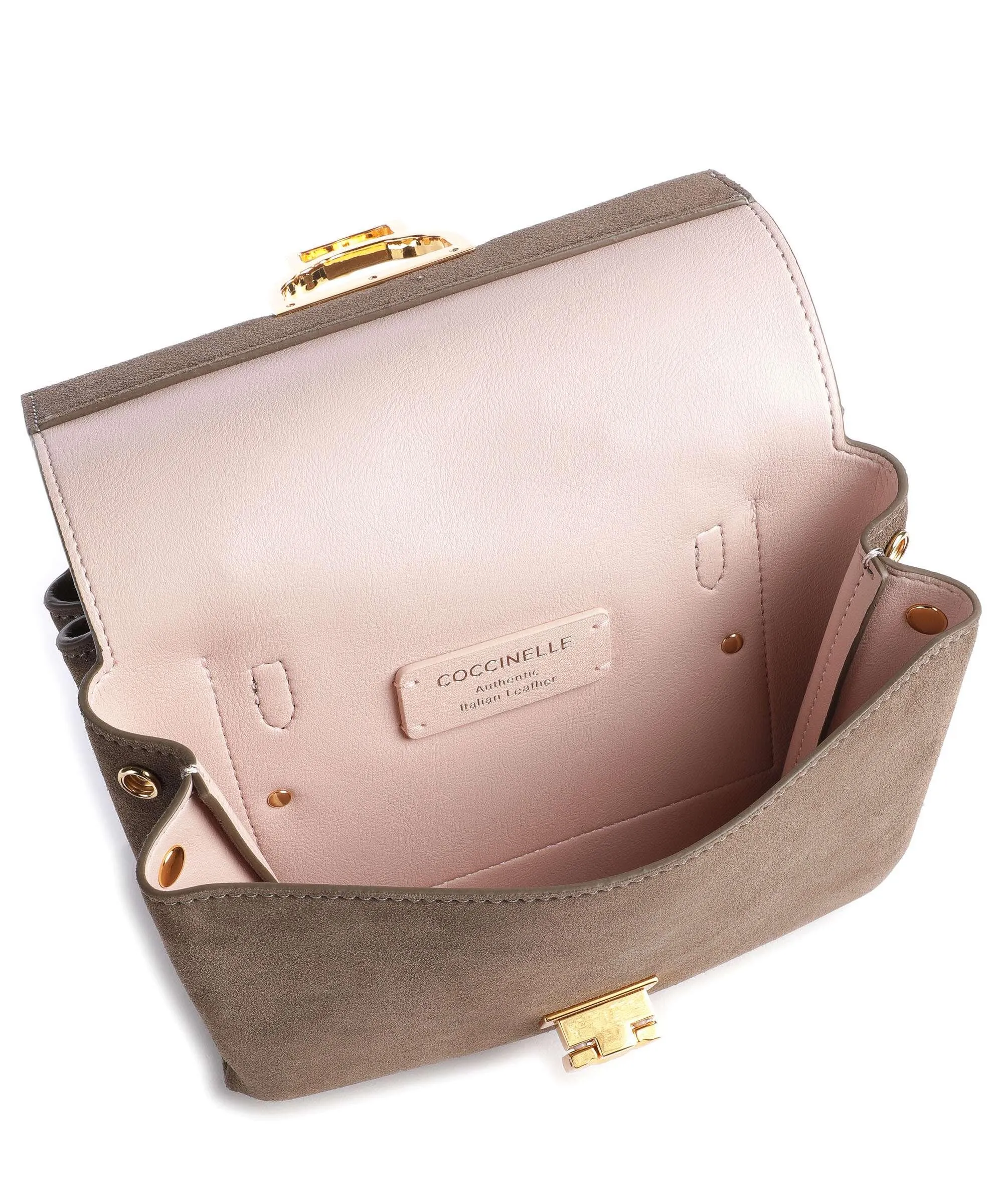  Coccinelle Arlettis Suede Borsa a tracolla pelle bovina ruvida marrone  
