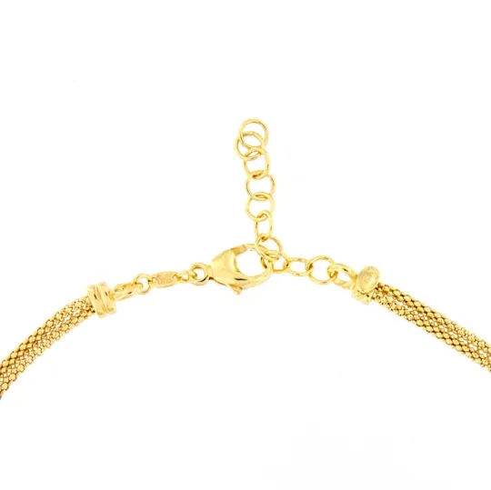 Collana in argento a doppia staffa e perle pendenti