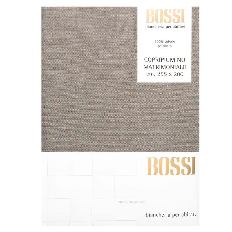 Copripiumino matrimoniale in cotone 255x200 grigio 5171 