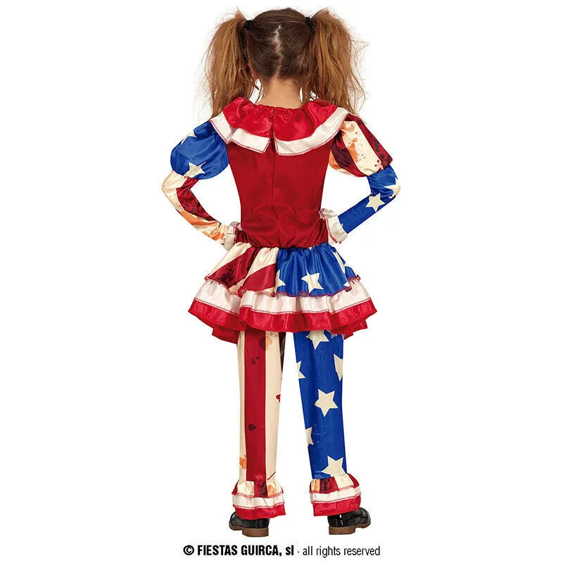 COSTUME CLOWN HORROR 3/4 ANNI VESTITO E PANTALONI PER TRAVESTIMENTI DI HALLOWEEN CARNEVALE PAGLIACCIO AMERICA NO ACCESSOR