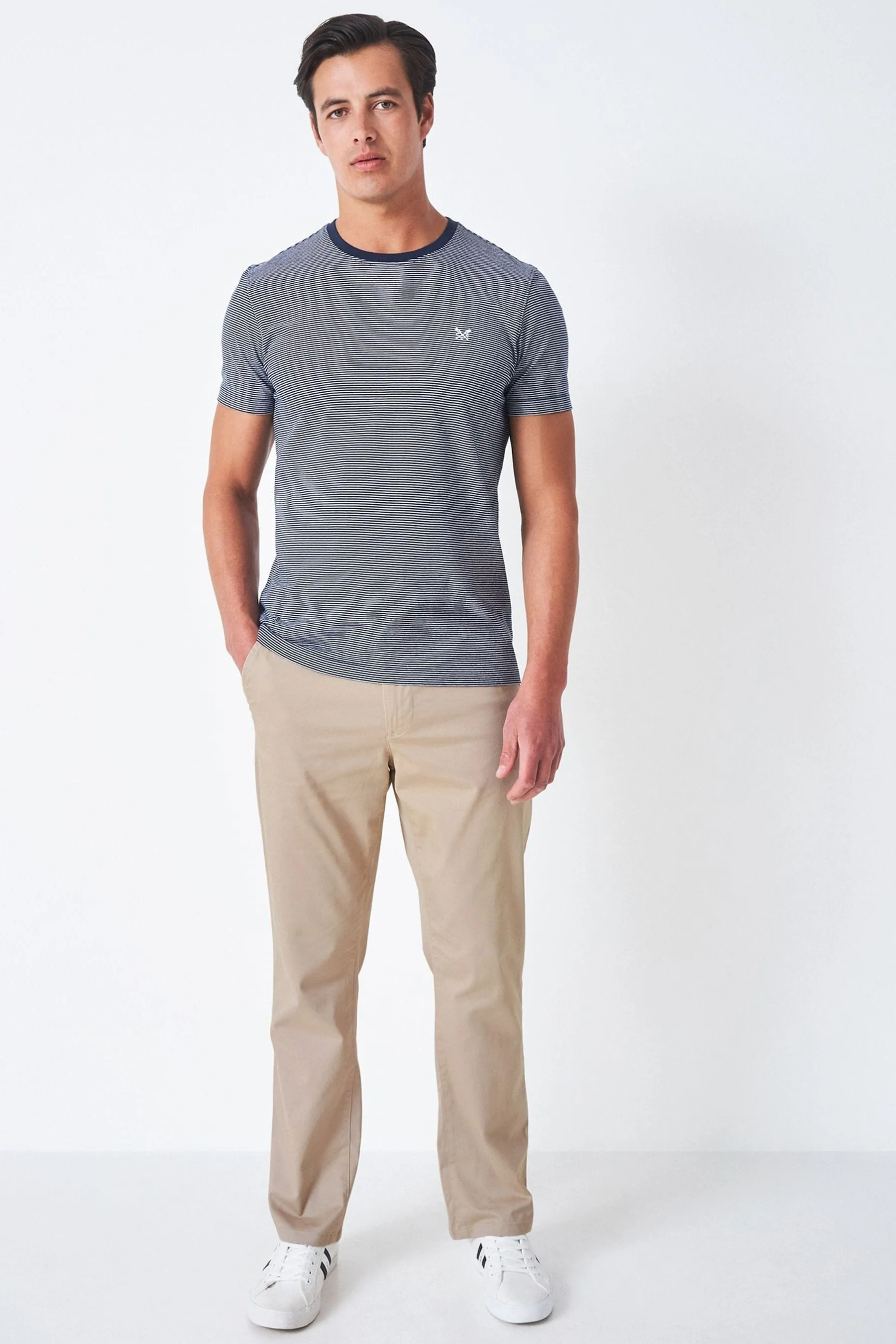 Crew Clothing Company - Formale Pantaloni dritta in cotone