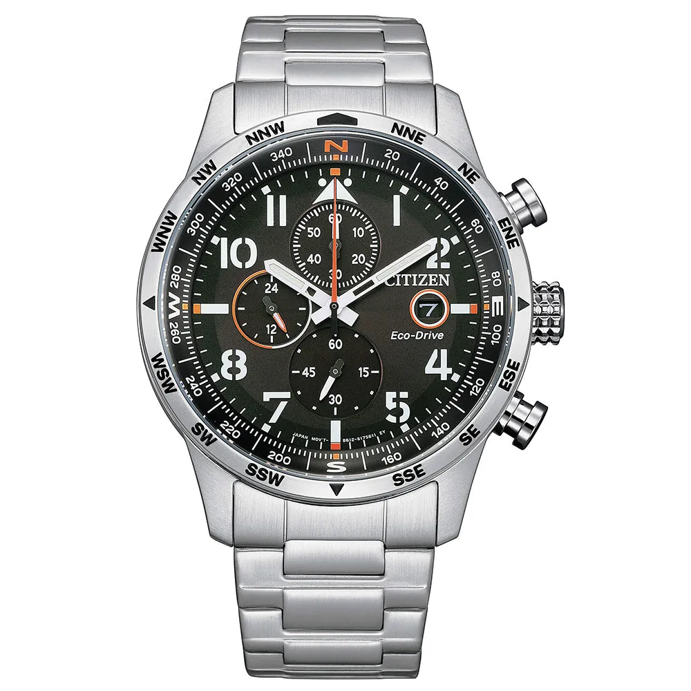 Cronografo Uomo Aviator Eco Drive Nero Citizen