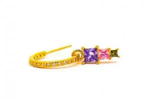 Elegante set di tre orecchini, ART874, colore oro