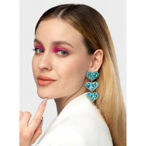 Eleganti orecchini pendenti con diamanti decorativi, blu