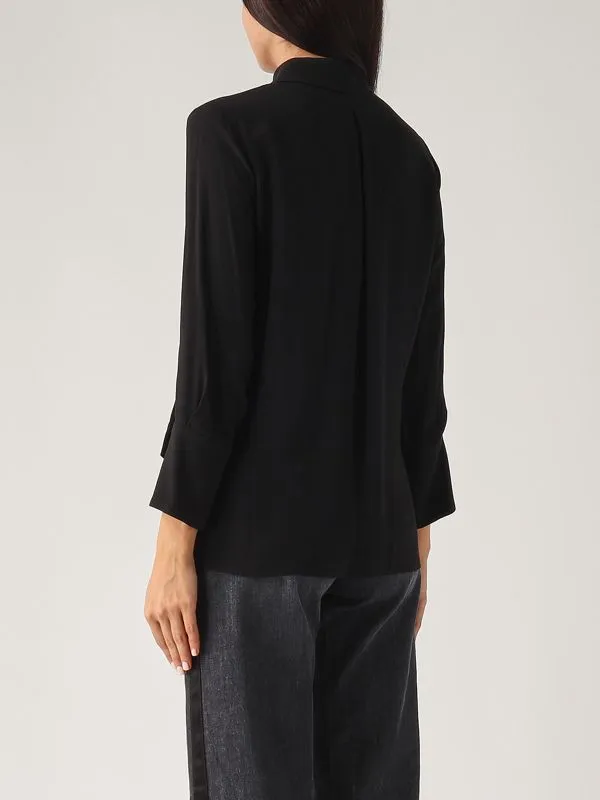 ELISABETTA FRANCHI  Camicia donna Elisabetta Franchi in georgette con taschino Nero
