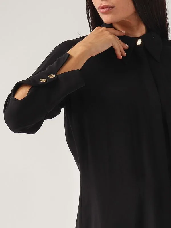 ELISABETTA FRANCHI  Camicia donna Elisabetta Franchi in georgette con taschino Nero