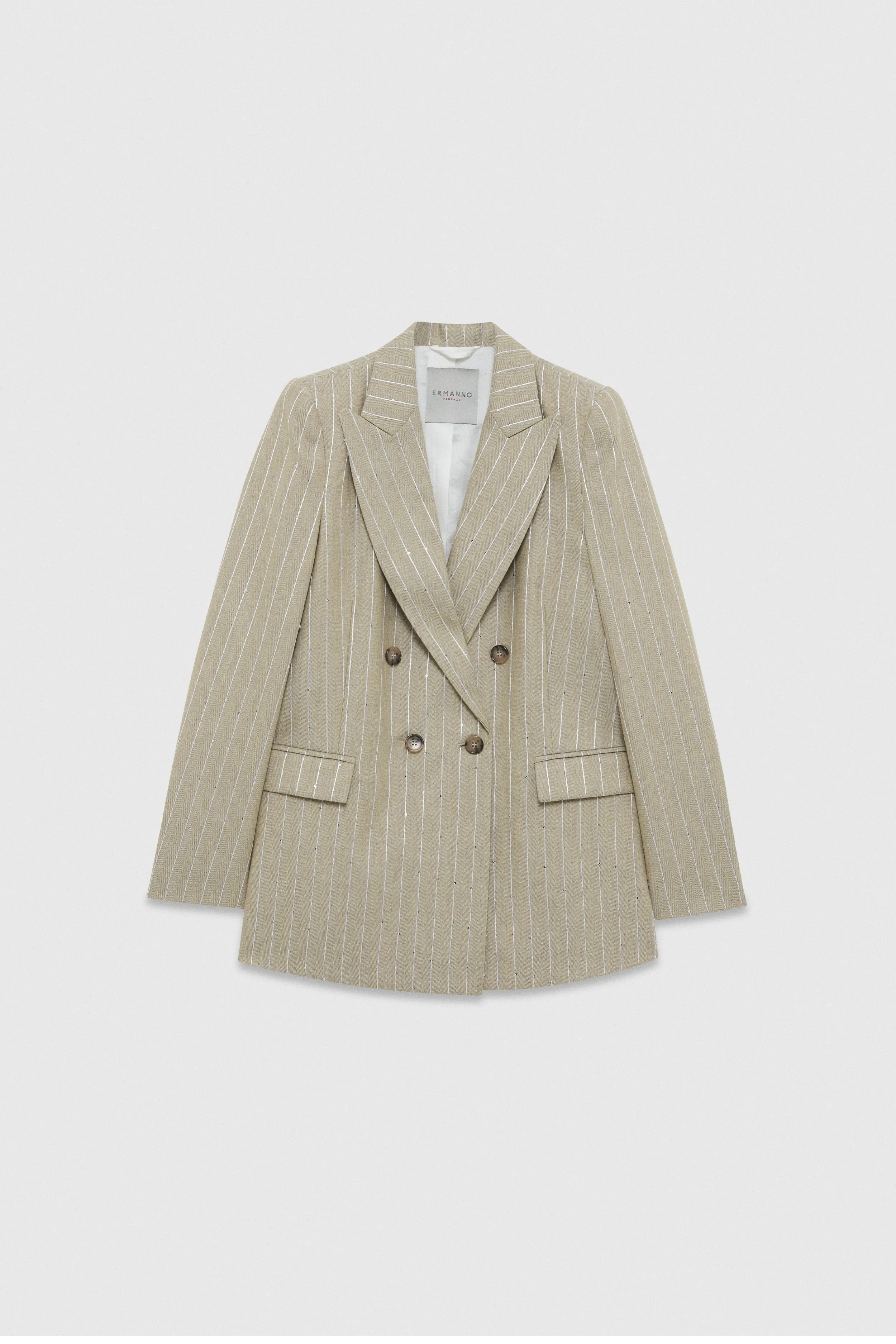 Ermanno Firenze BLAZER DOPPIOPETTO GESSATO CON PAILLETTES