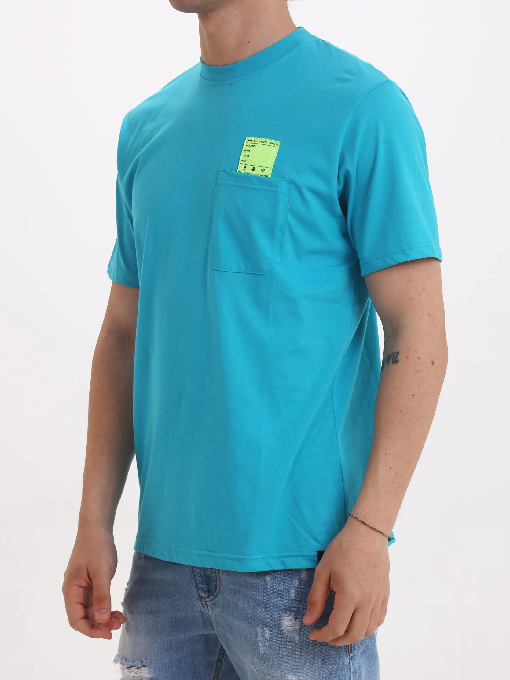 Fabrik Uomo T-shirt Azzurro Smeraldo M1ELIO03
