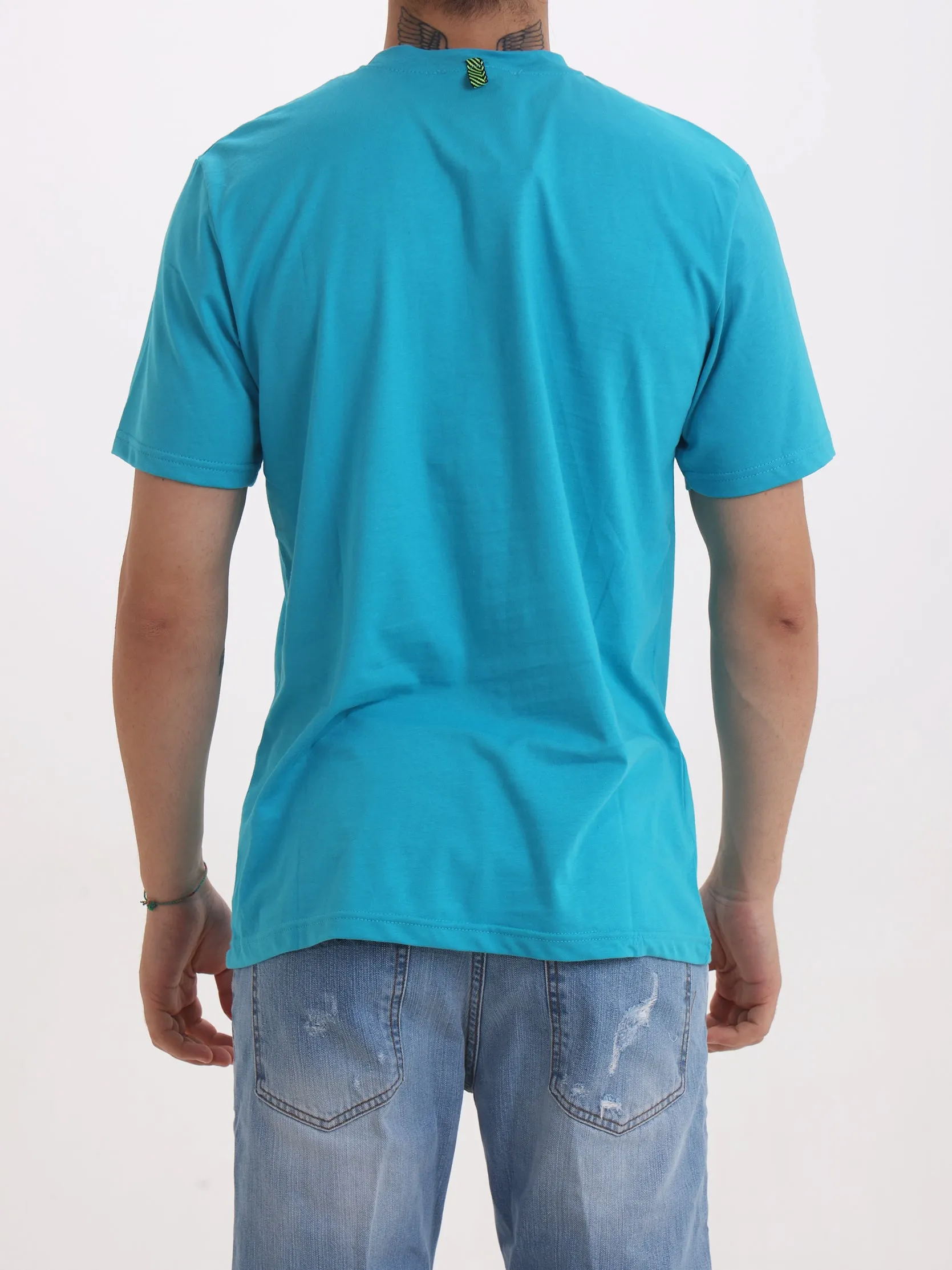 Fabrik Uomo T-shirt Azzurro Smeraldo M1ELIO03