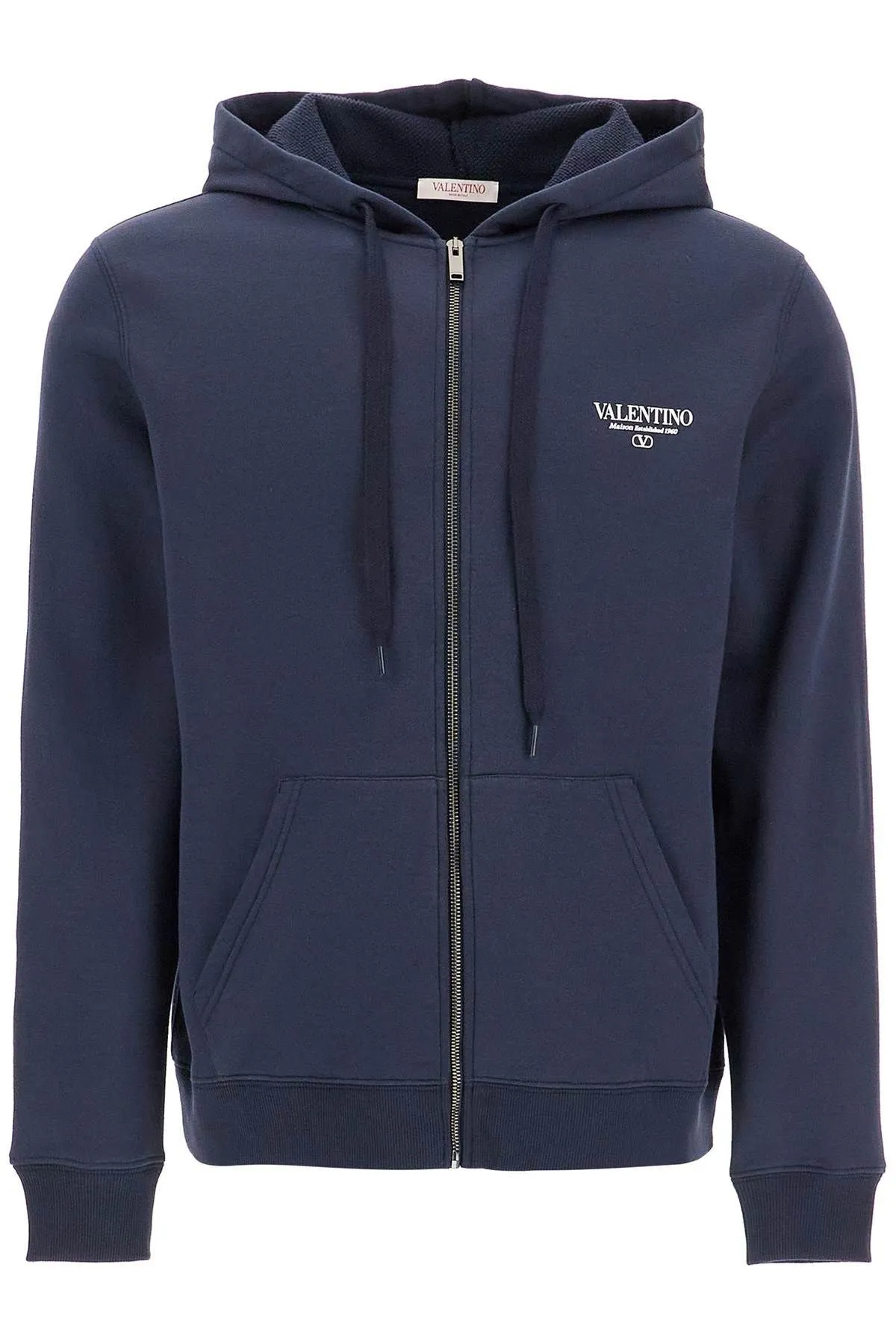 Felpa full zip con stampa logo
