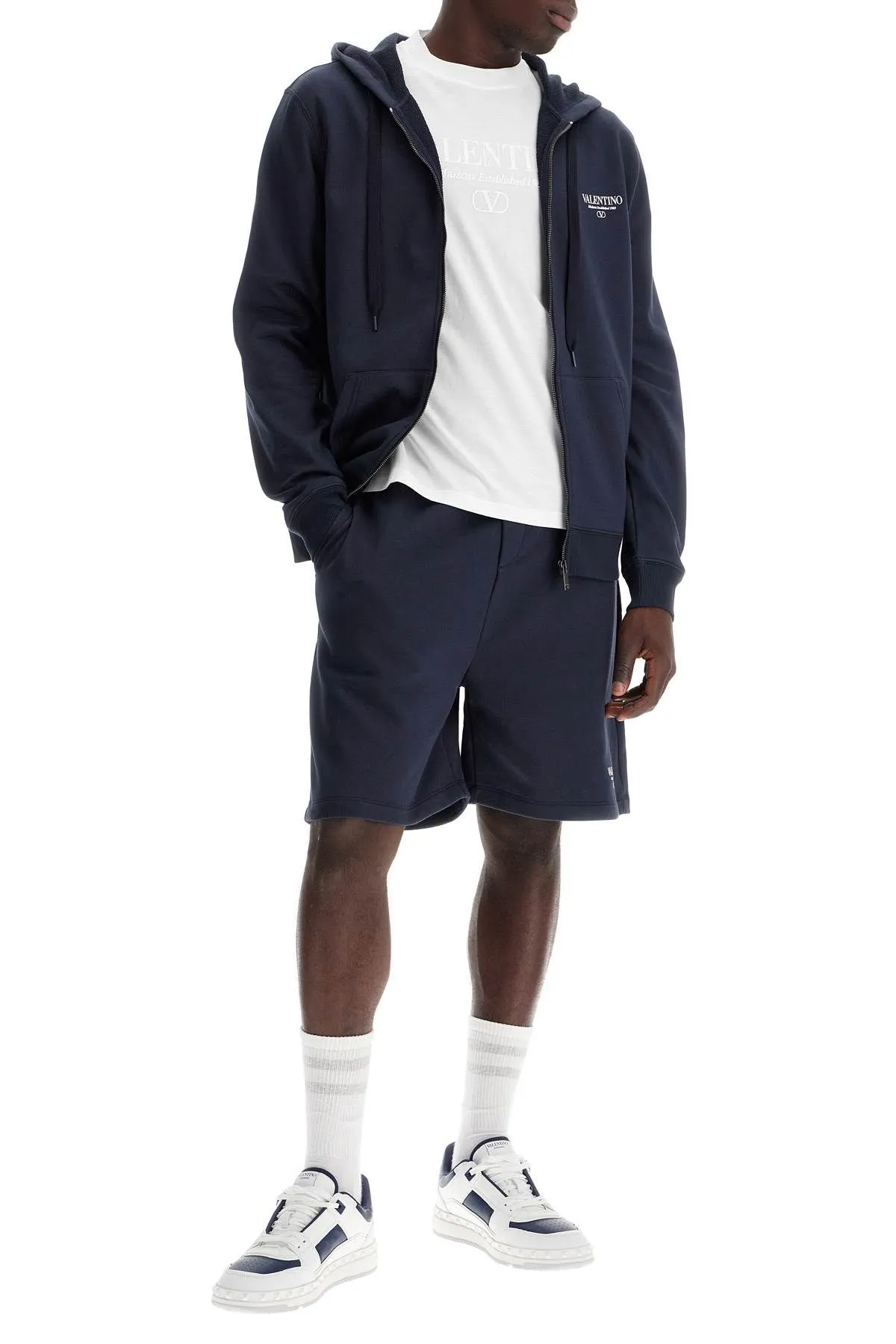 Felpa full zip con stampa logo