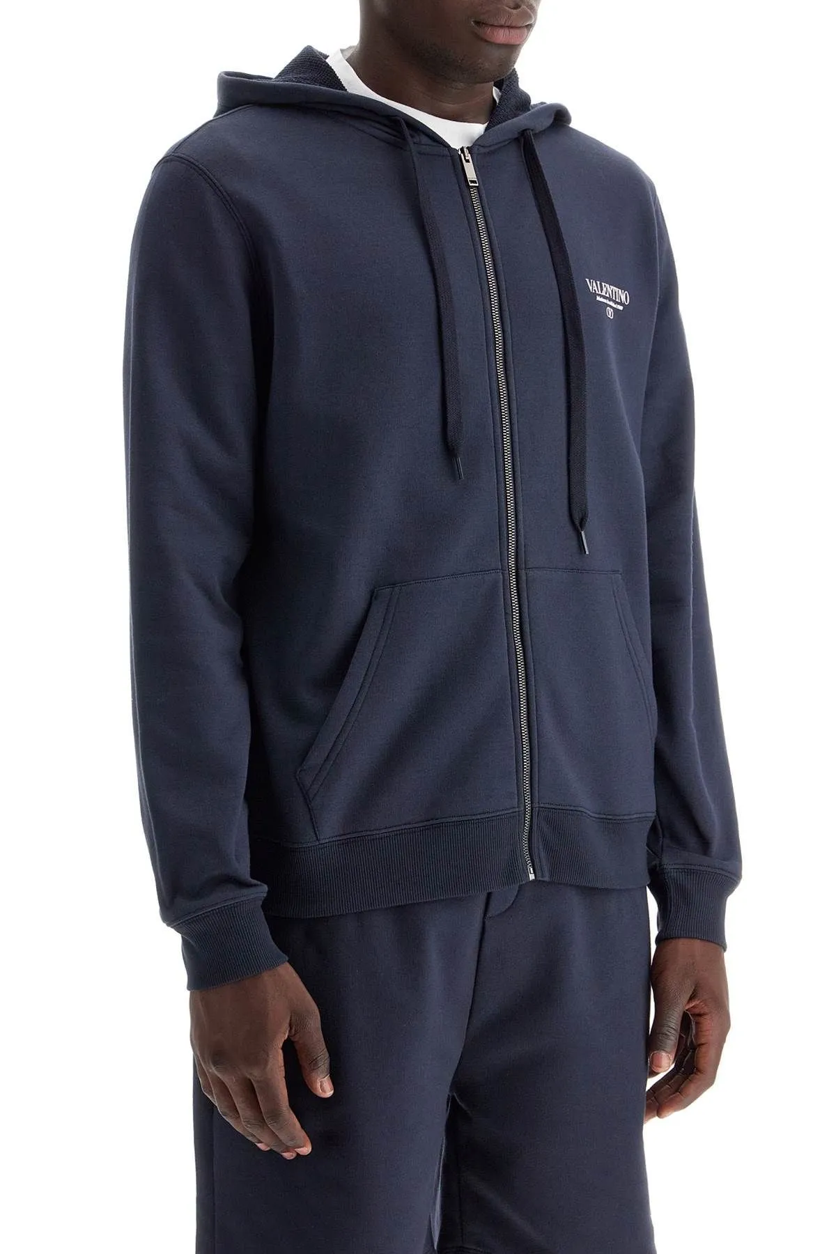 Felpa full zip con stampa logo