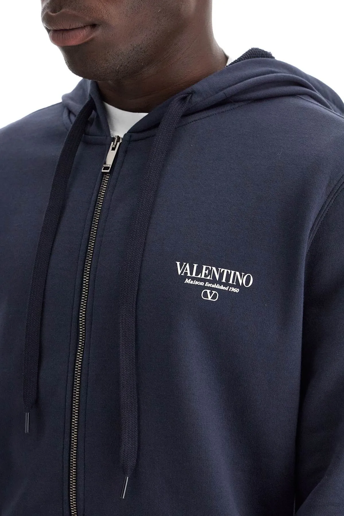 Felpa full zip con stampa logo