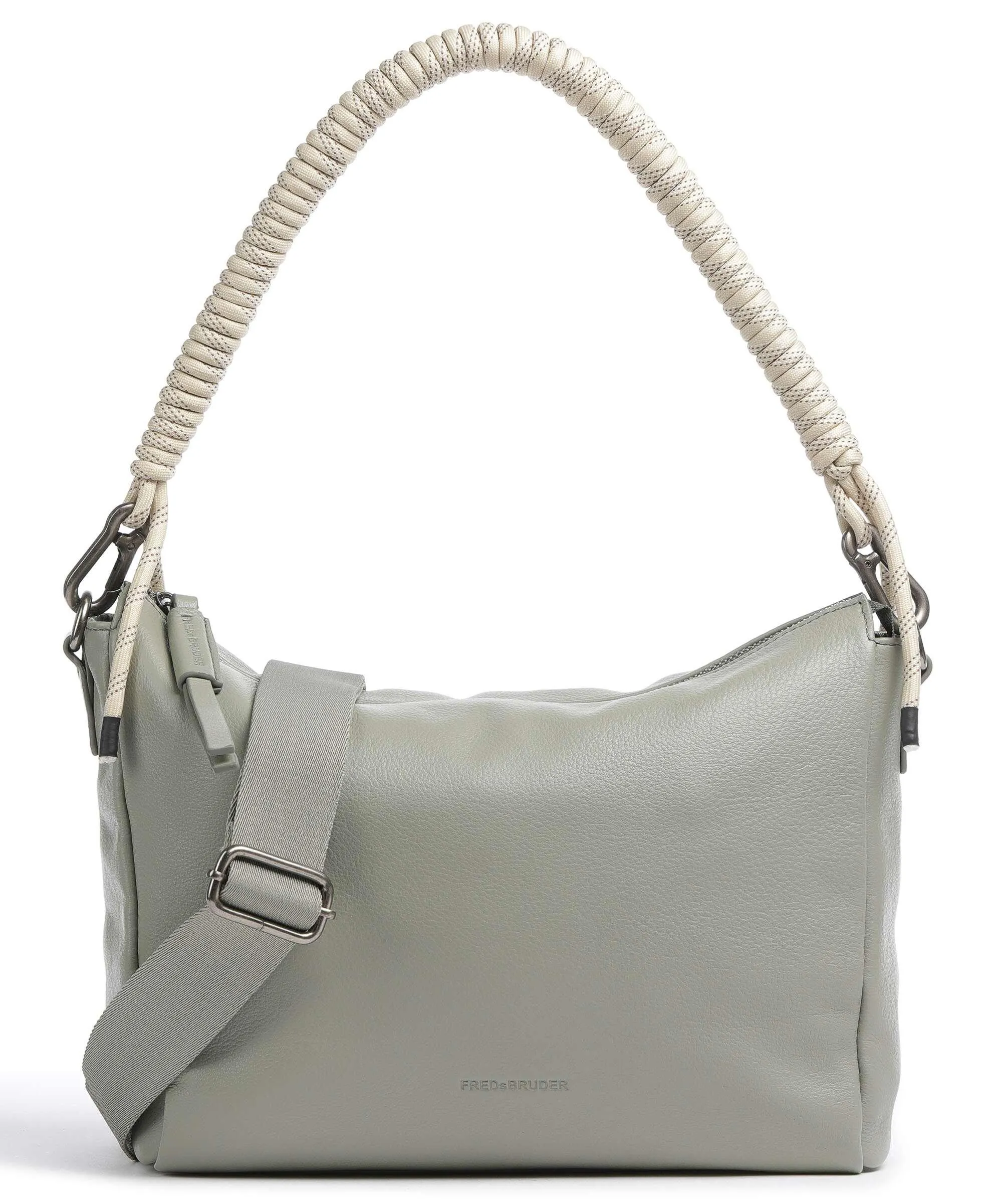  FredsBruder Nea Borsa hobo pelle di vacchetta grana grigio-verde  